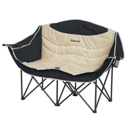 Kaksipaikkainen taitettava campingtuoli mukitelineillä ja kantolaukulla kantavuus 250 kg khaki