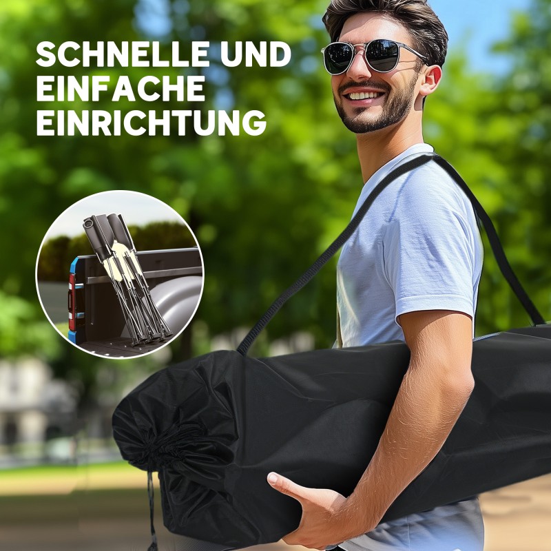 Kaksipaikkainen taitettava campingtuoli mukitelineillä ja kantolaukulla, kantavuus 250 kg, khaki