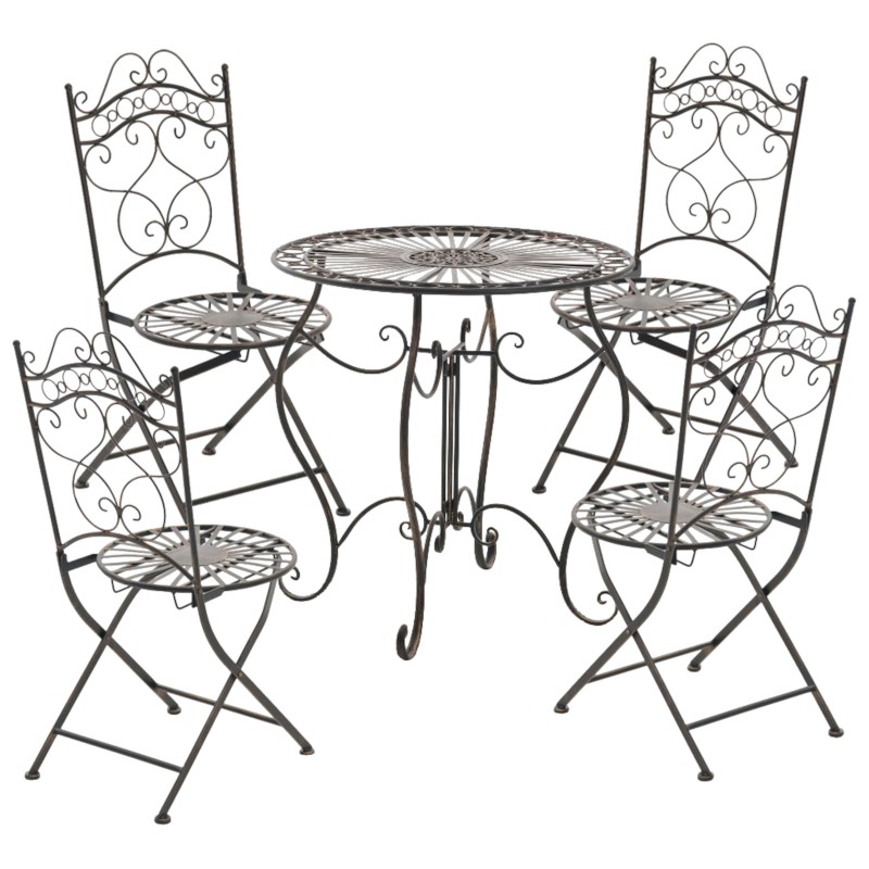 Käsintehty indra-tuolisetti, 2 kpl, antiikkipatina, puutarhaan