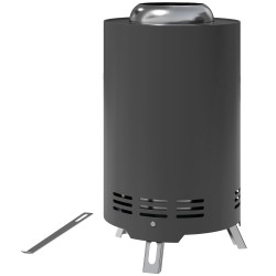 Terästulisija ulkokäyttöön lähes savuton ruostumatonta terästä 16x16x25 cm harmaa koukulla