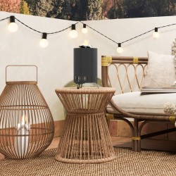 Terästulisija ulkokäyttöön, lähes savuton, ruostumatonta terästä 16x16x25 cm, harmaa, koukulla