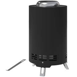 Tulisija ulkokäyttöön ruostumaton teräs 16x25 cm lähes savuton musta pokerilla