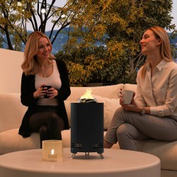 Tulisija ulkokäyttöön ruostumaton teräs 16x25 cm lähes savuton musta pokerilla