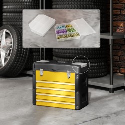 Työkalulaatikko 4 laatikkoa teräs 49,7 x 25,3 x 40,7 cm keltamusta