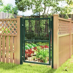 Teräksinen pihaportti lukolla ja kahvalla 97 x 170 cm vihreä