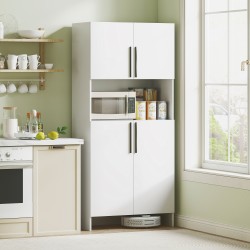 Keittiökaappi mikroaaltouunihyllyllä, lastulevy, 79x40x175 cm, valkoinen