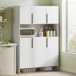 Keittiökaappi 4 kaappia työtasolla lastulevy 119x40x175 cm valkoinen