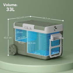 Kannettava kompressorijääkaappi/pakastin 33 L auto- ja retkikäyttöön, vihreä