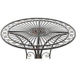 Nostalginen rautainen puutarhapöytä pieniin tiloihin 70 cm