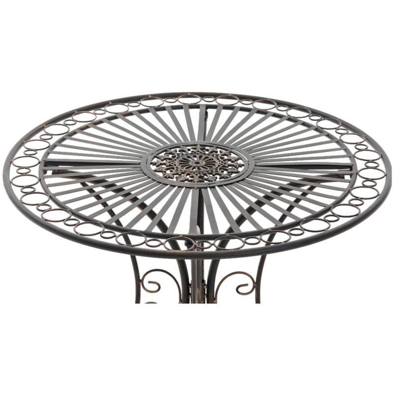 Nostalginen rautainen puutarhapöytä pieniin tiloihin 70 cm