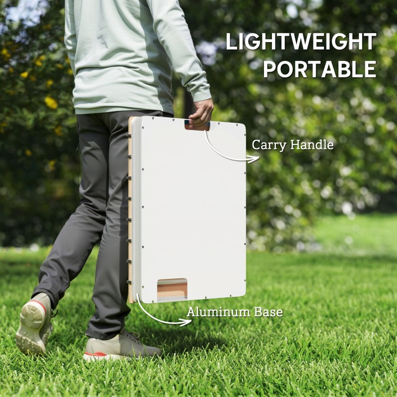 Siirrettävä terassisuihku puutarhaan, alumiinipohja, 70 x 55 cm, luonnonpuu, suihkukorkeus jopa 4 m