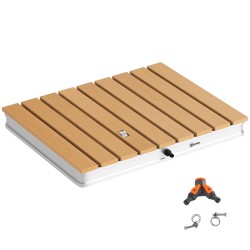 Siirrettävä terassisuihku puutarhaan, alumiinipohja, 70 x 55 cm, luonnonpuu, suihkukorkeus jopa 4 m