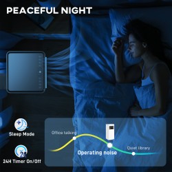 Siirrettävä 3-in-1 ilmastointilaite 7000 BTU, viilennys, kuivaus ja puhallin, LED-näyttö, pestävä suodatin, valkoinen