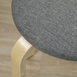 Pinottava jakkarasetti 4 kpl, koivuvaneri, Ø40 x 45 cm, harmaa / luonnonpuu