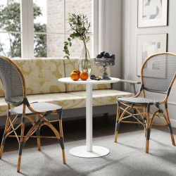 Pyöreä ruokapöytä 2 hengelle, teräs, Ø60 x 72 cm, valkoinen, sisä- ja ulkokäyttöön