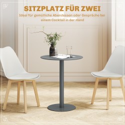 Pyöreä ruokapöytä 2 hengelle, teräs, Ø60 x 72 cm, harmaa, sisä- ja ulkokäyttöön
