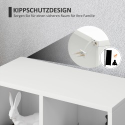 Kirjahylly säilytyshylly 2-tasoinen 5 lokeroa lastulevy 50x24x80 cm valkoinen