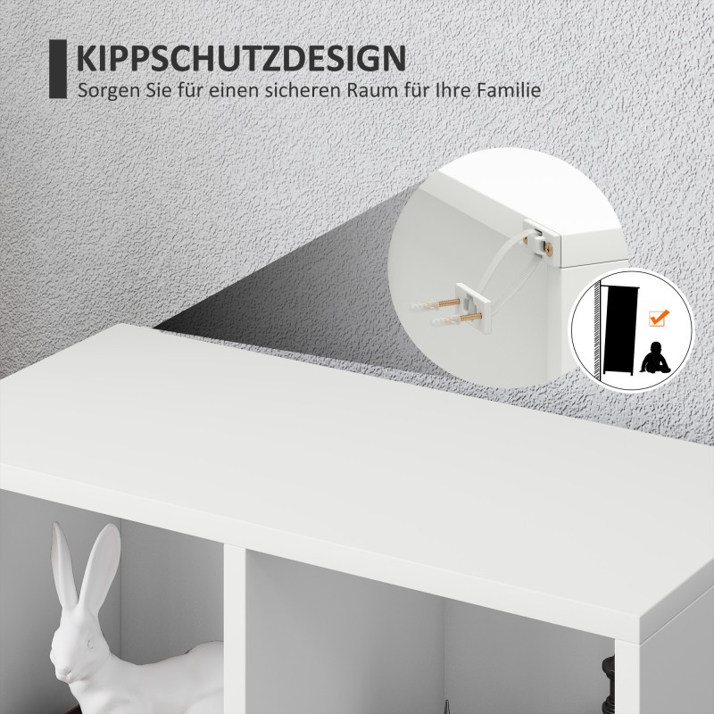 Kirjahylly säilytyshylly 2-tasoinen 5 lokeroa lastulevy 50x24x80 cm valkoinen