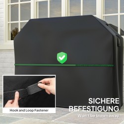 Grillin suojapeite kaasugrillille 600D Oxford, vedenpitävä, 147 x 61 x 122 cm, musta