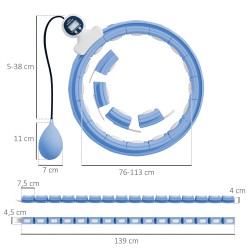 Älyvannesarja aikuisille, laskurilla ja painokuulalla, 16 osaa, vyötärö 76–113 cm, vaaleansininen