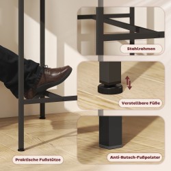 Baaripöytäsetti 1 pöytä ja 2 baarituolia, lastulevy ja teräs, 80 x 50 x 87 cm, harmaa/musta