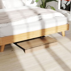 Taitettava työpöytä pyörillä, teräs ja MDF, 80x40x75 cm, tammi/musta