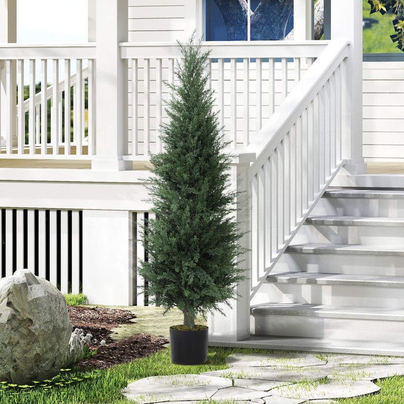 Tekosypressi ruukussa 120 cm, 638 muovilehteä, UV-kestävä, vihreä