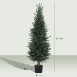 Tekosypressi ruukussa 120 cm, 638 muovilehteä, UV-kestävä, vihreä