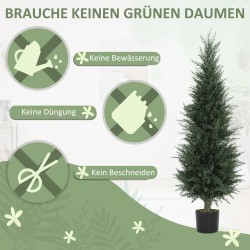 Tekosypressi ruukussa 120 cm, 638 muovilehteä, UV-kestävä, vihreä