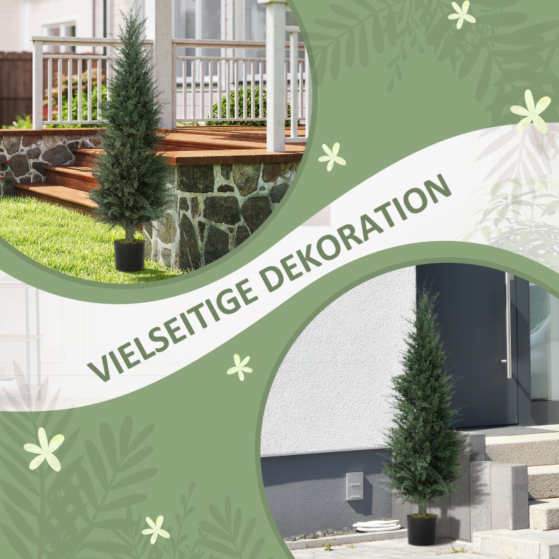 Tekosypressi ruukussa 120 cm, 638 muovilehteä, UV-kestävä, vihreä