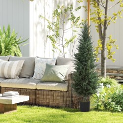 Tekosypressi ruukussa 120 cm, 638 muovilehteä, UV-kestävä, vihreä