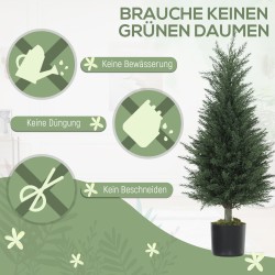 Tekokasvi sypressi ruukussa 90 cm UV-suojattu 2 kpl vihreä