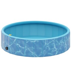 Koirien kahluuallas suihku ja vesipatjatoiminnolla muovia 120 x 30 cm sininen