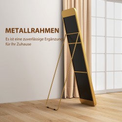 Täyspitkä lattiapeili metallikehys MDF-tausta 160 x 40 cm kultainen