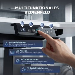 Sähköisesti korkeussäädettävä pöydän runko, teräs, 100–156 cm, musta