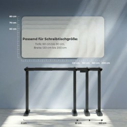 Sähköisesti korkeussäädettävä pöydän runko, teräs, 100–156 cm, musta