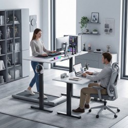 Sähköisesti korkeussäädettävä pöydän runko, teräs, 100–156 cm, musta