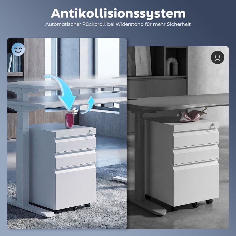 Sähkökäyttöinen korkeussäädettävä työpöydän runko, teräs, 100–156 cm, valkoinen