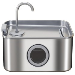 Kissan juoma allas 3 2 L ruostumaton teräs hiljainen pumppu ja aktiivihiilisuodatin hopea