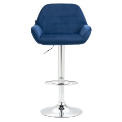 Braga samettinen baarituoli säädettävällä korkeudella ja metallirungolla