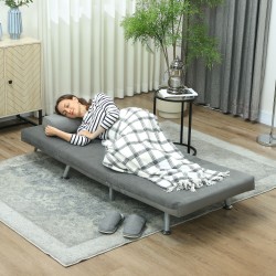 Taitettava nojatuoli vuode-toiminnolla, samettimainen kangas, 75 x 70 x 75 cm, harmaa