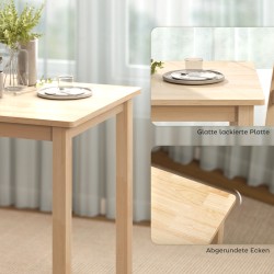 Ruokailuryhmä pieniin tiloihin, 3-osainen, puu ja MDF, pöytä + 2 tuolia, luonnonpuu/harmaa