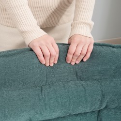 Työtuoli leveällä istuimella, pellavapintainen pehmustettu toimistotuoli, tummanvihreä