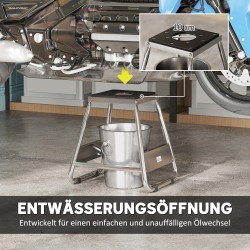 Moottoripyörän huoltoteline motocross/enduro, teräs, kantavuus 500 kg, harmaa