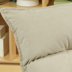 Lattianojatuoli 360° pyörivä, säädettävä selkänoja, samettimainen kangas, beige