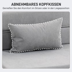 Taitettava lattiasohva / tuolivuode, vaahtomuovi, 210 x 80 cm, vaaleanharmaa, tyynyllä