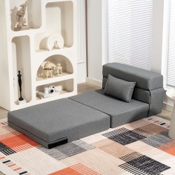 Lattiasohva ja taitettava vuode, vaahtomuovi, 210 x 80 cm, tummanharmaa