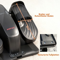 Sähkökäyttöinen mini-kuntolaite / poljinlaite, 12 nopeutta, LED-näyttö, kaukosäädin, musta