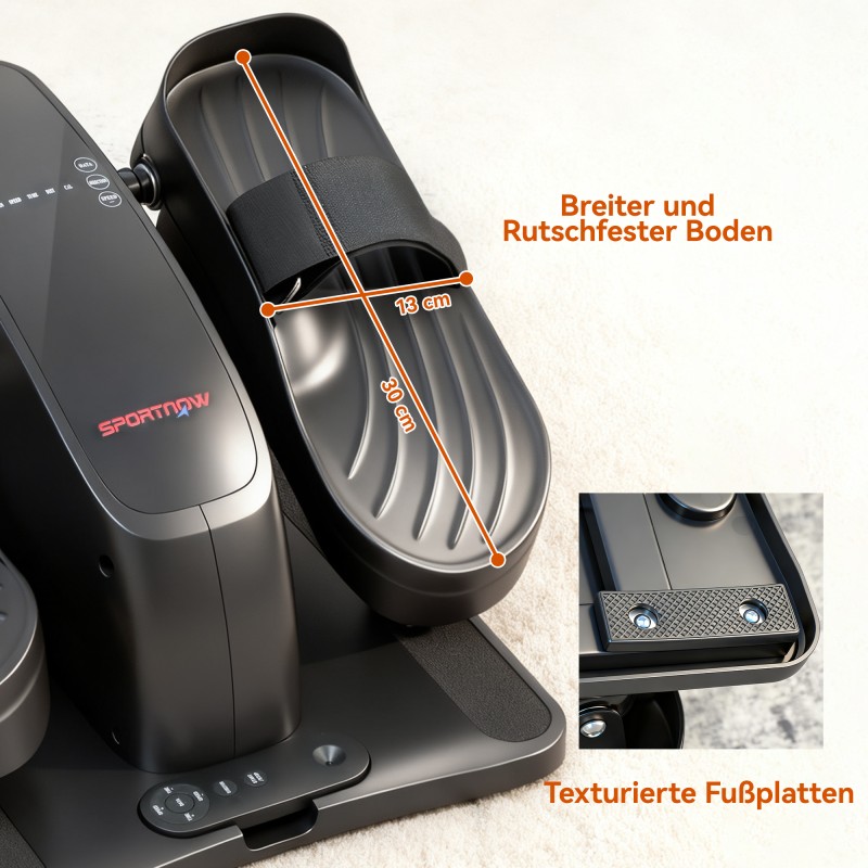 Sähkökäyttöinen mini-kuntolaite / poljinlaite, 12 nopeutta, LED-näyttö, kaukosäädin, musta