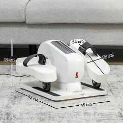 Mini kuntopyörä kotiin pöydän alle, sähköinen ellipsitraineri 12 nopeutta 7 vastustasoa, valkoinen/musta